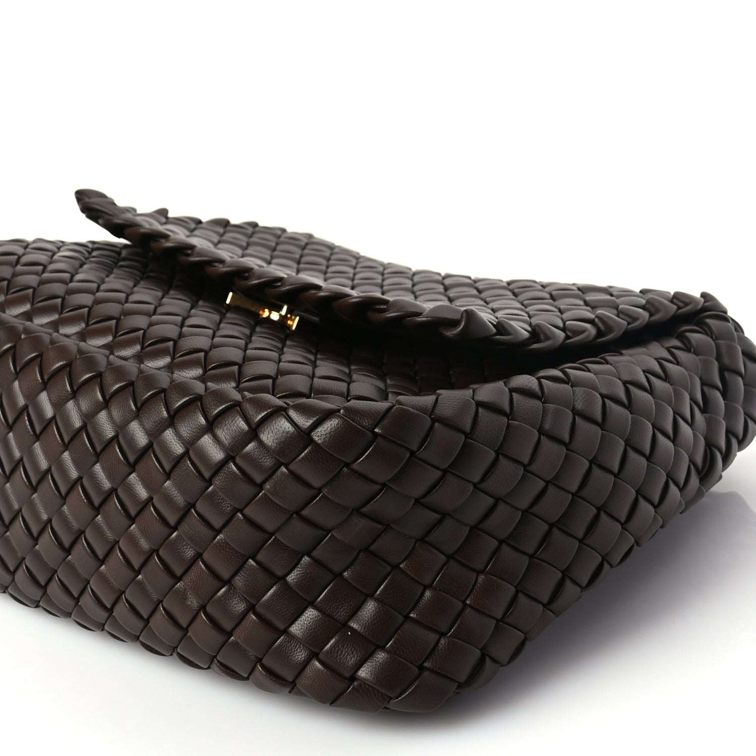 Bottega Veneta Nappa Intreccicio Padded Small Cobble Shoulder Bag Light Brown
