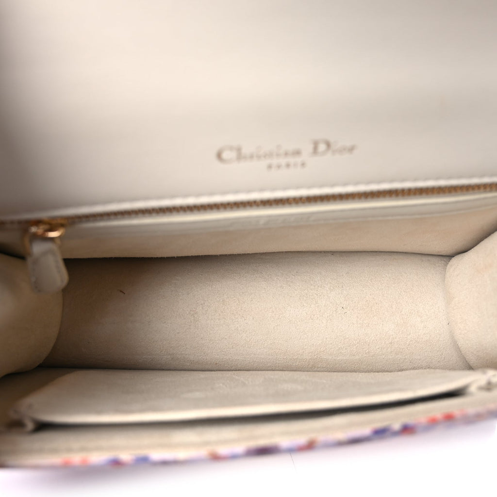 Christian Dior Calfskin Printed Small KaleiDiorscopic Diorama Flap Bag  Latte Multicolor
