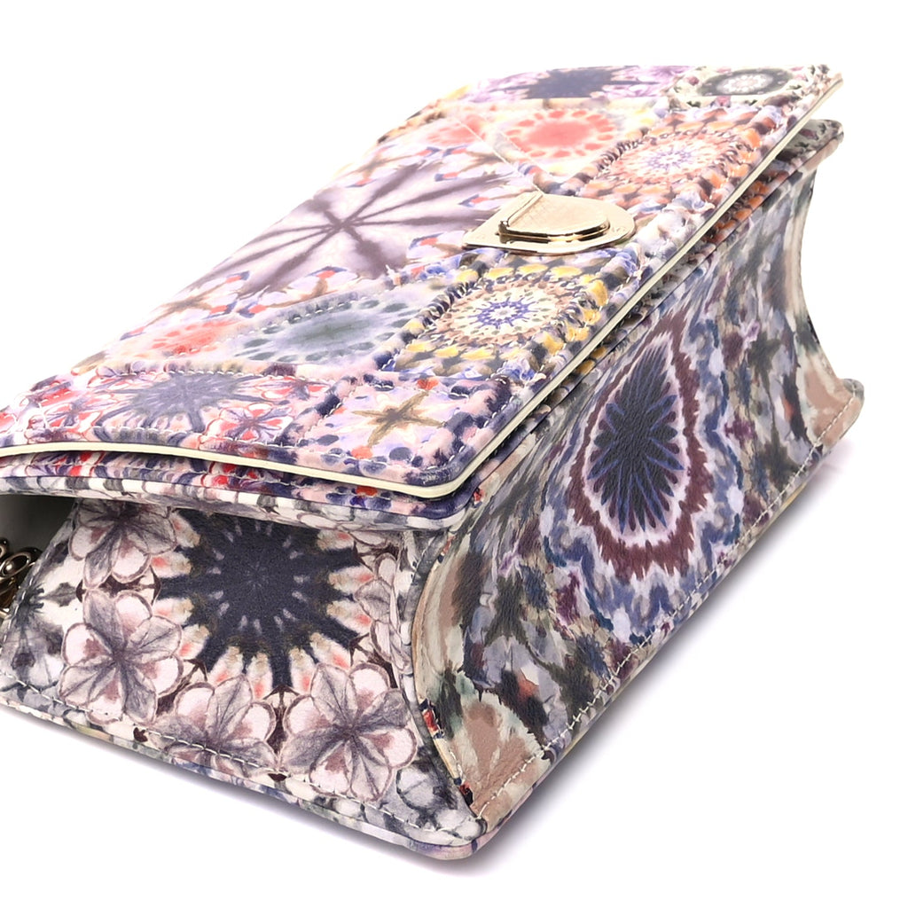 Christian Dior Calfskin Printed Small KaleiDiorscopic Diorama Flap Bag  Latte Multicolor