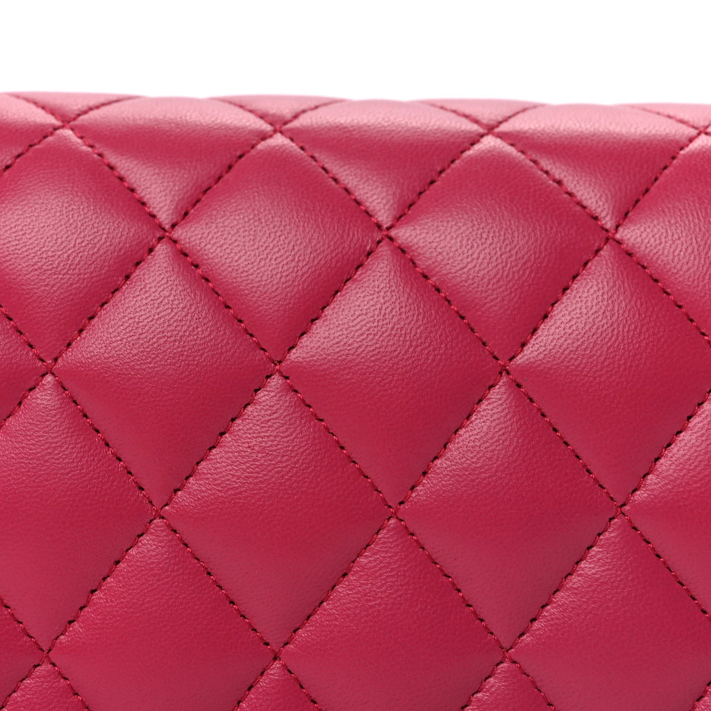 Chanel Lambskin Quilted Boy Wallet On Chain WOC  Pink