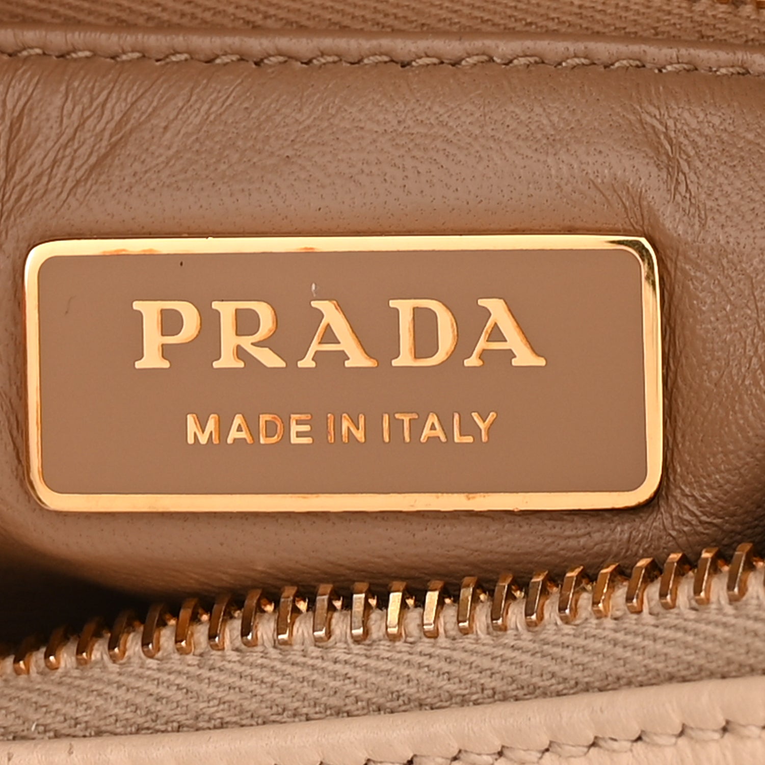 Prada Soft Calfskin Large Aimée Shoulder Bag  Travertine