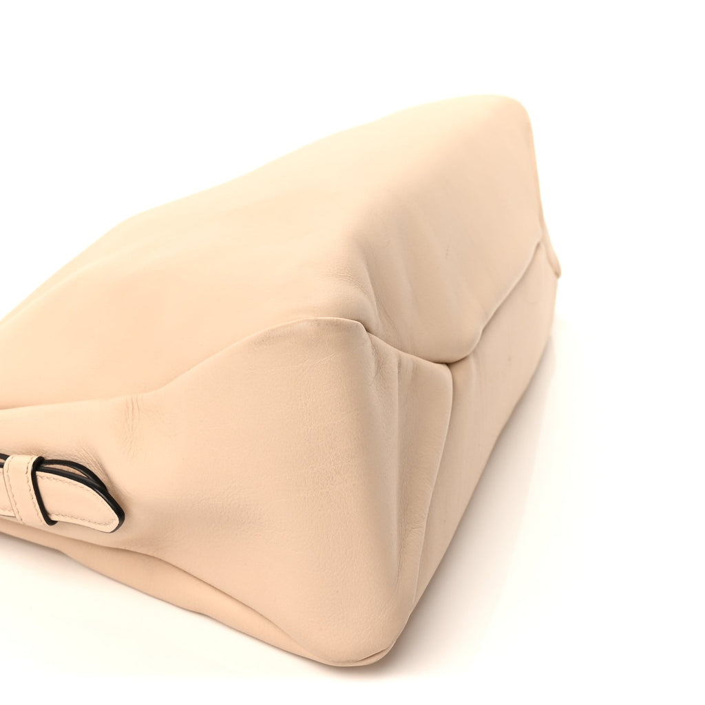 Prada Soft Calfskin Large Aimée Shoulder Bag  Travertine