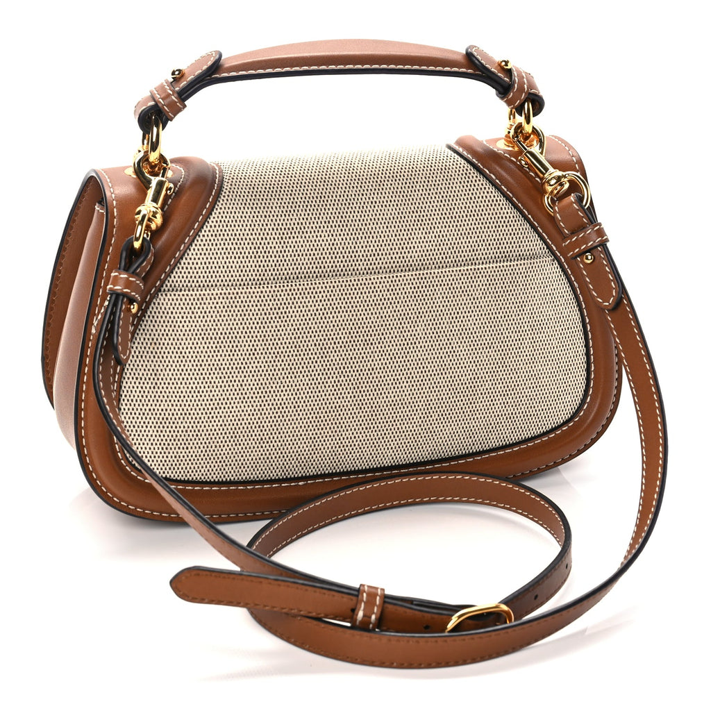 Gucci Canvas Medium Blondie Top Handle Bag Brown