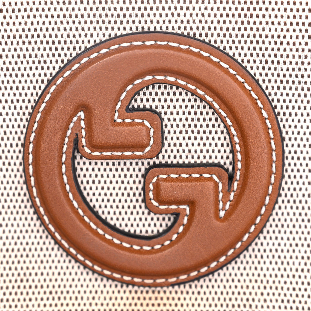 Gucci Canvas Medium Blondie Top Handle Bag Brown