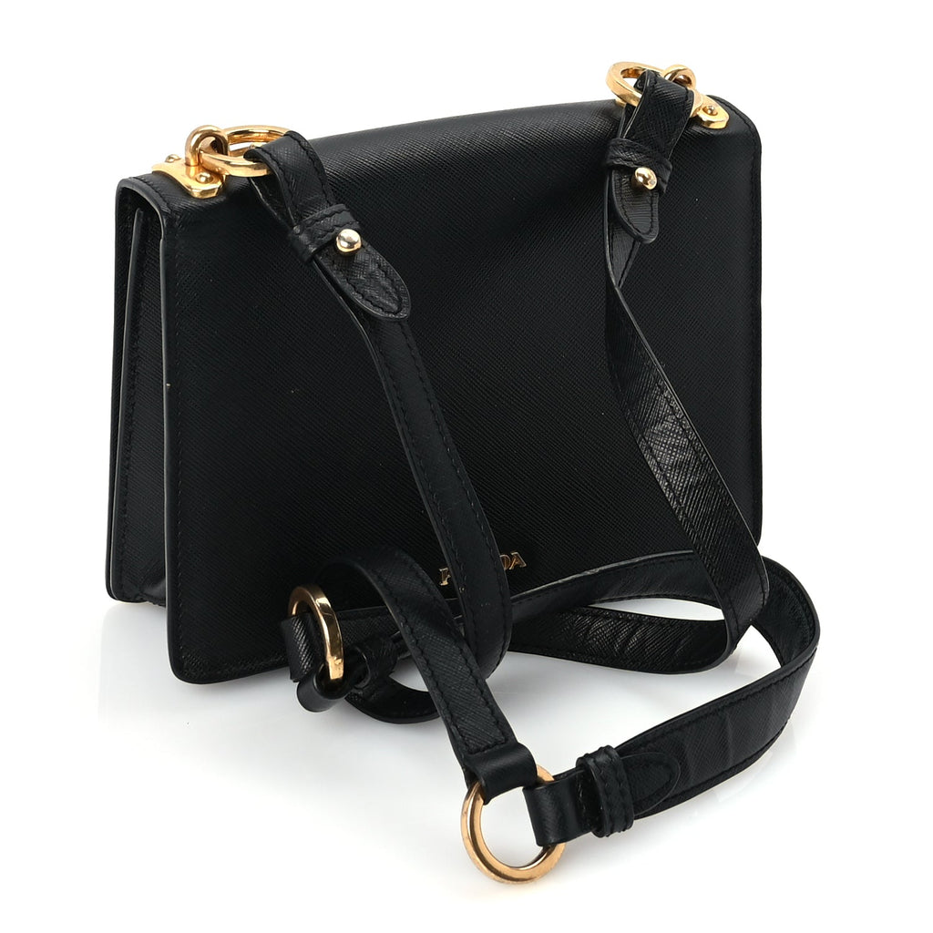 Prada Saffiano Corolle Crossbody Bag Black