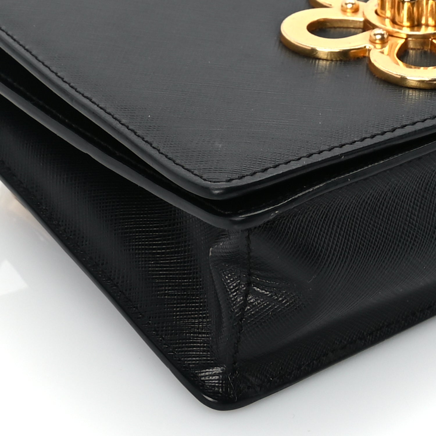 Prada Saffiano Corolle Crossbody Bag Black