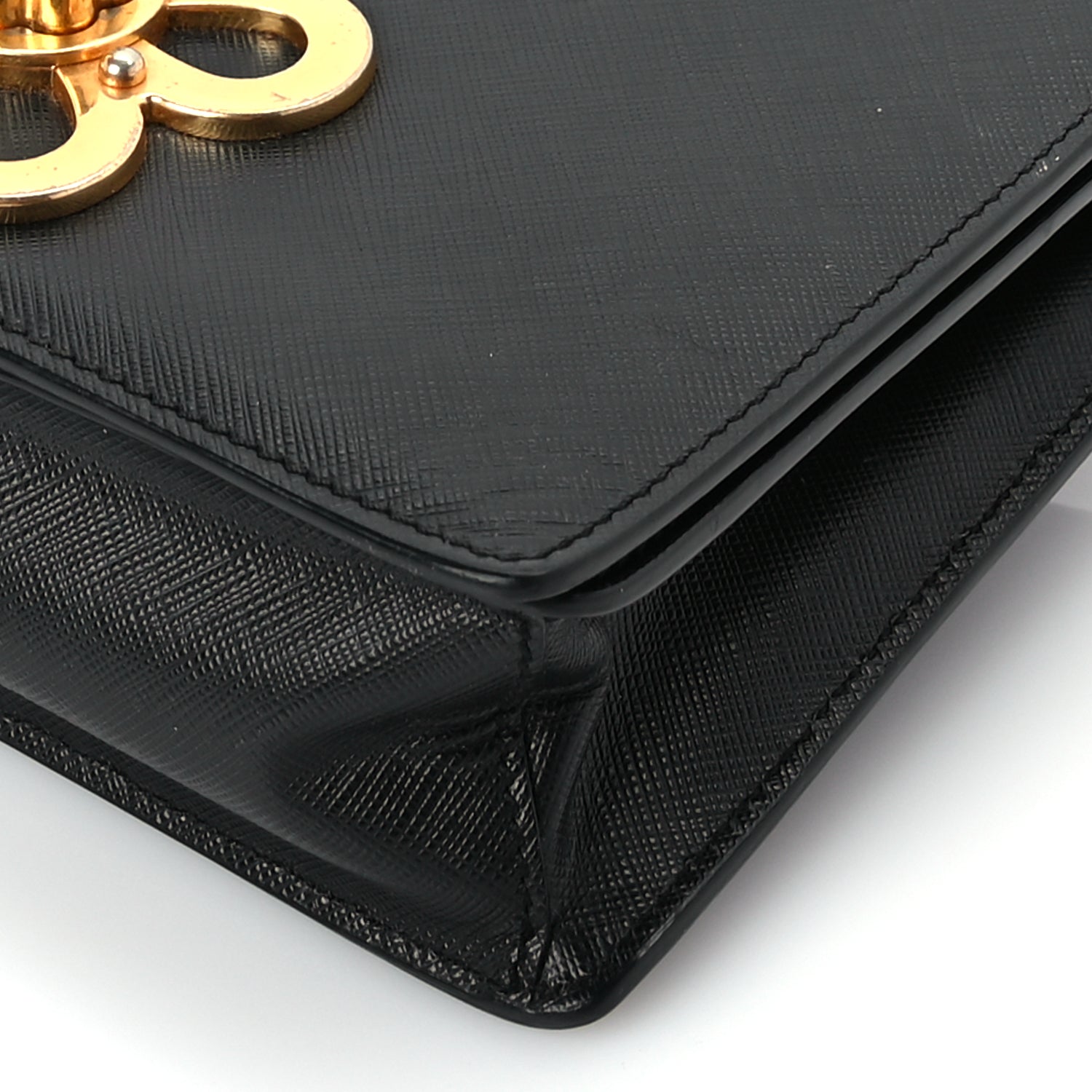 Prada Saffiano Corolle Crossbody Bag Black