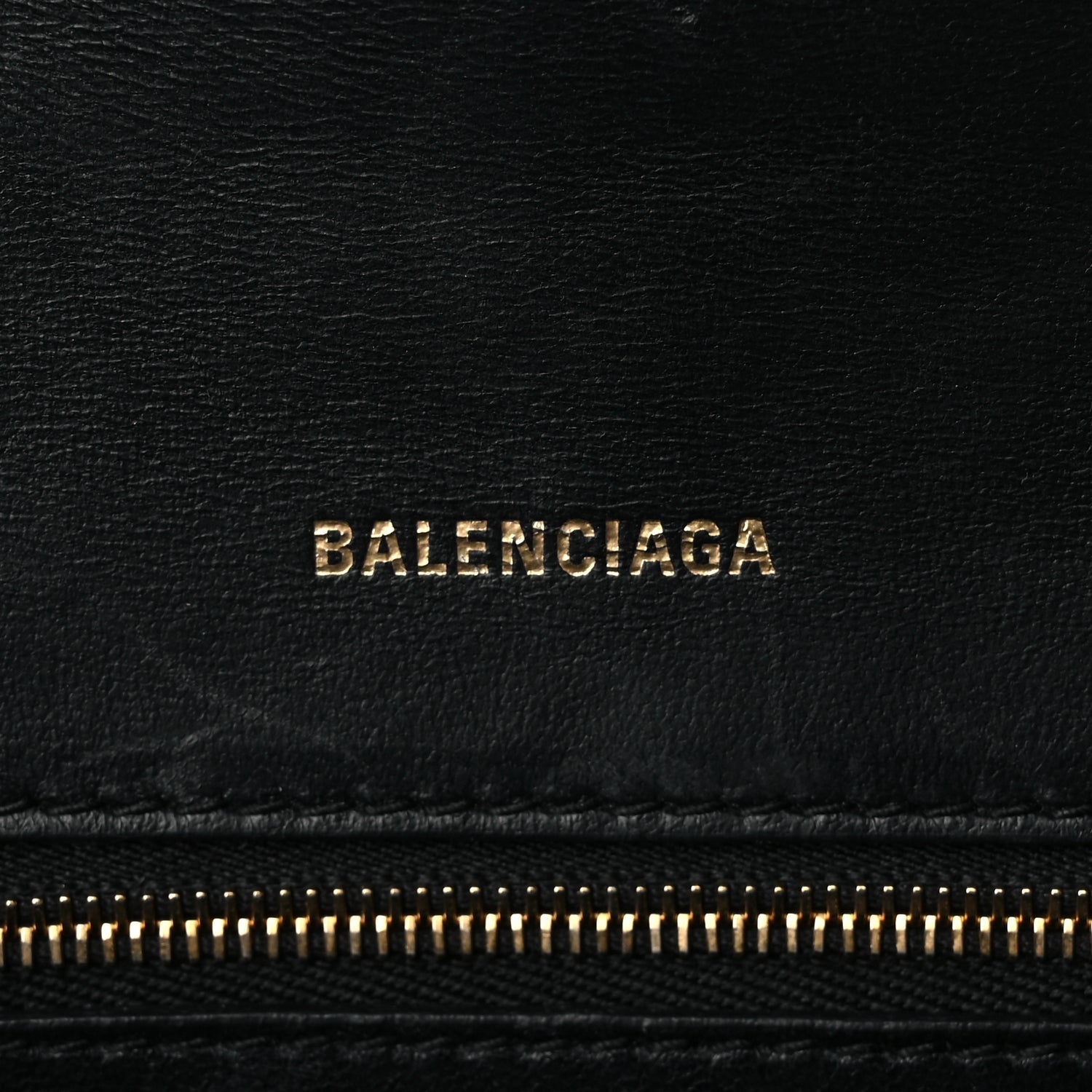 Balenciaga Shiny Box Calfskin Small Hourglass Top Handle Bag Black