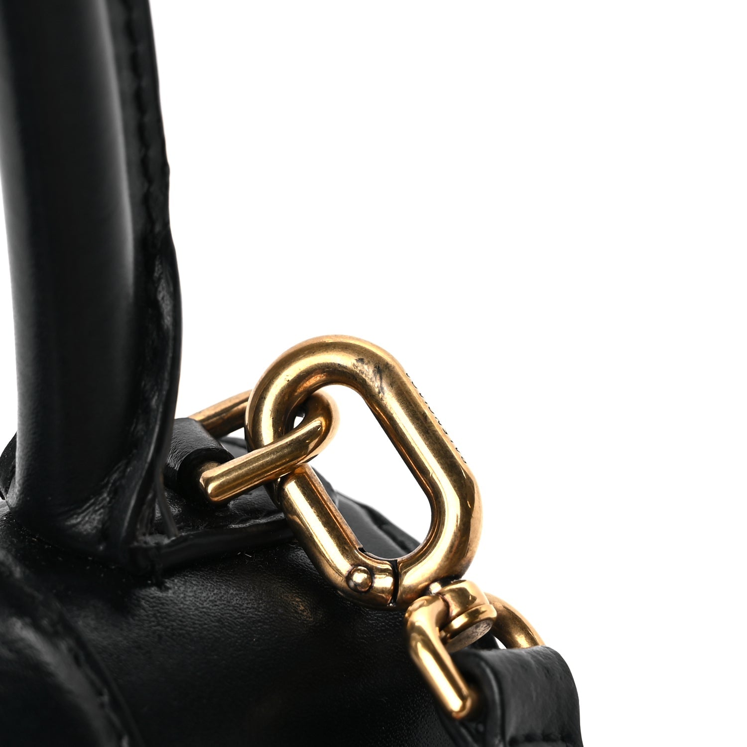 Balenciaga Shiny Box Calfskin Small Hourglass Top Handle Bag Black