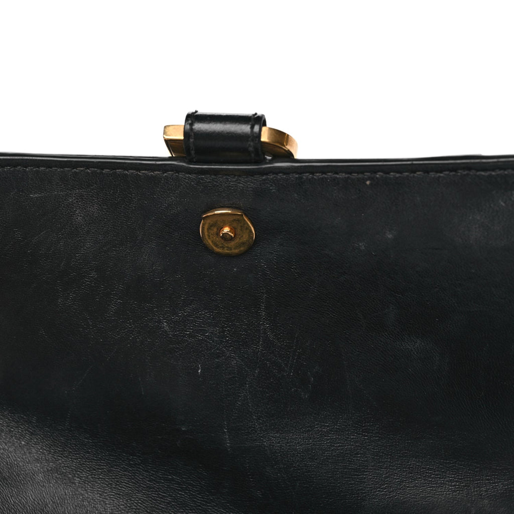 Balenciaga Shiny Box Calfskin Small Hourglass Top Handle Bag Black