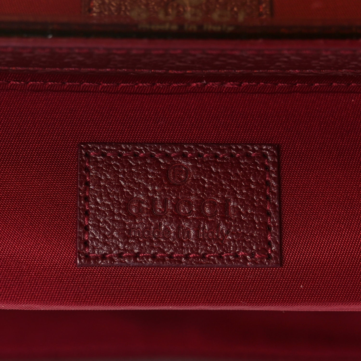 Gucci GG Supreme Monogram Ancora Calfskin Vanity Cosmetic Case Beige Ebony Rosso