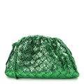 Bottega Veneta Metallic Nappa Intrecciato The Mini Pouch Parakeet