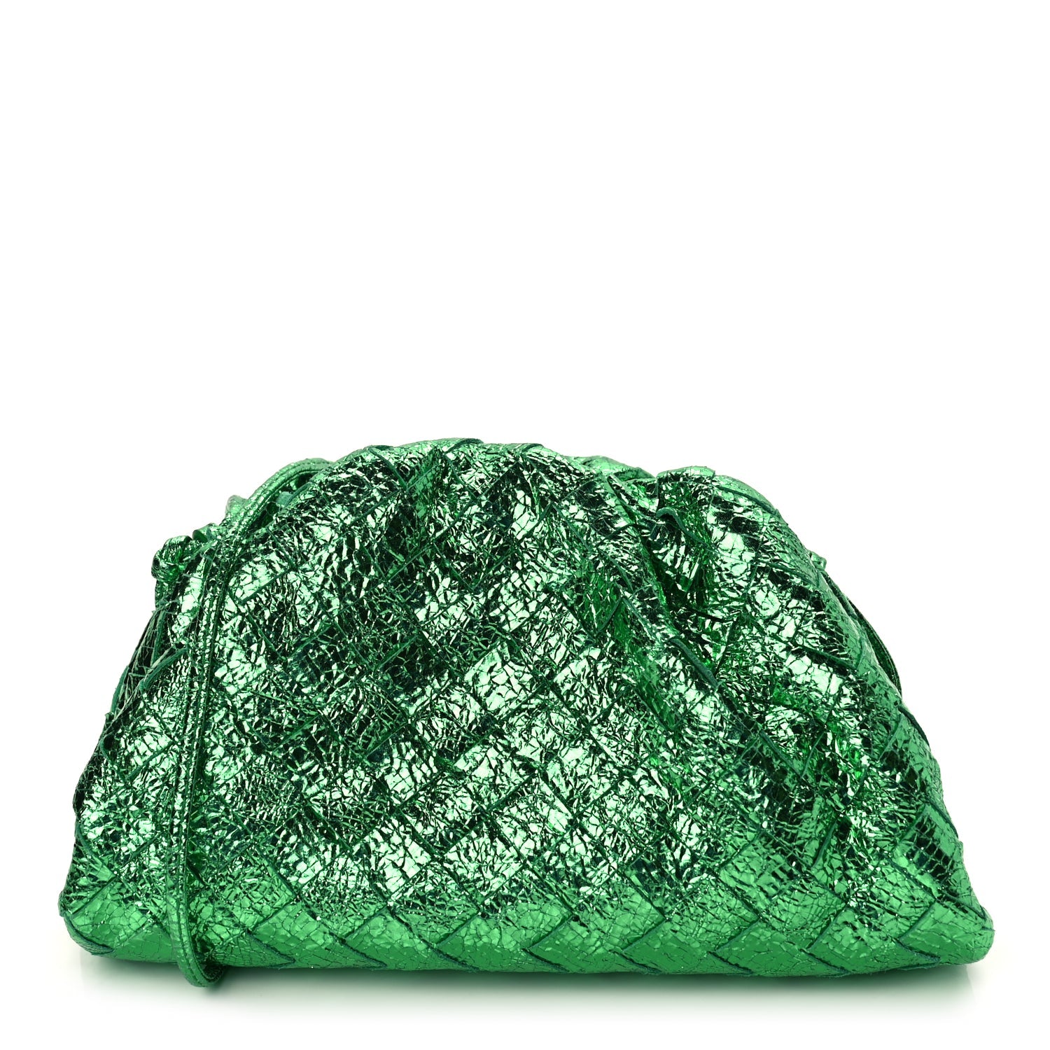 Bottega Veneta Metallic Nappa Intrecciato The Mini Pouch Parakeet