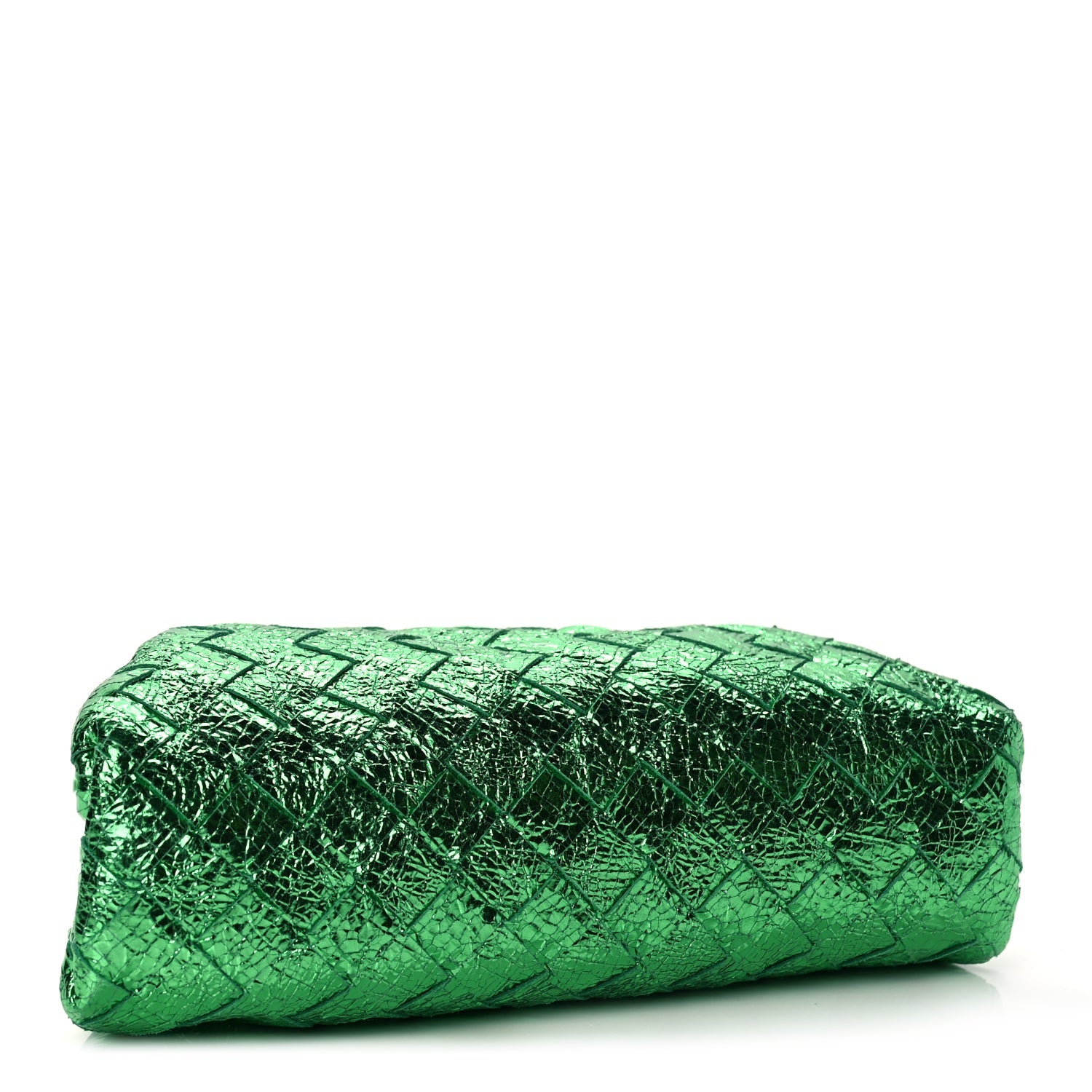Bottega Veneta Metallic Nappa Intrecciato The Mini Pouch Parakeet