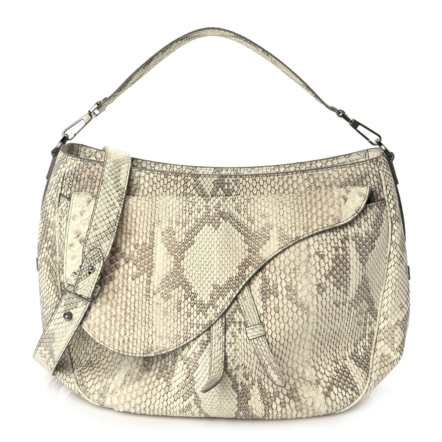 Christian Dior CHRISTIAN DIOR Snakeskin Saddle Soft Bag