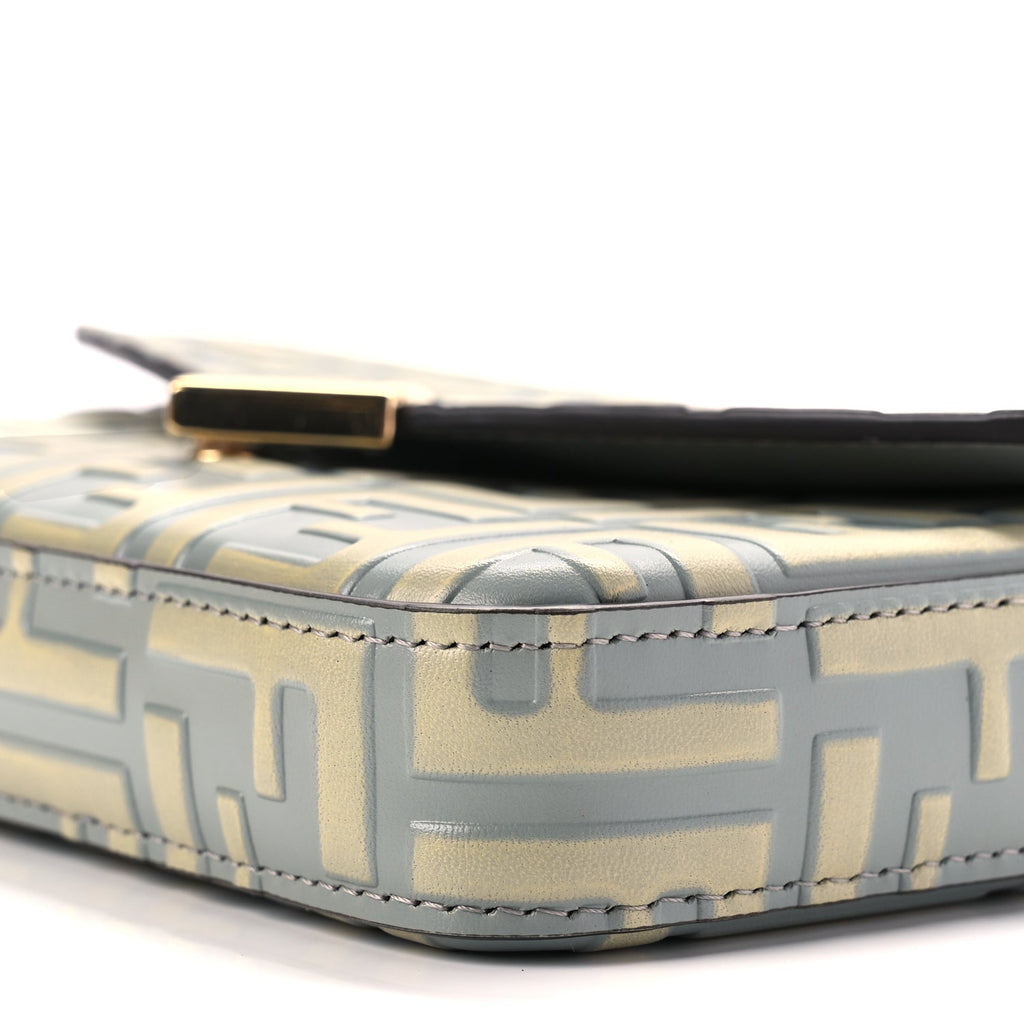 Fendi Vitello Liberty FF Diamonds Wallet On Chain Milk Sage