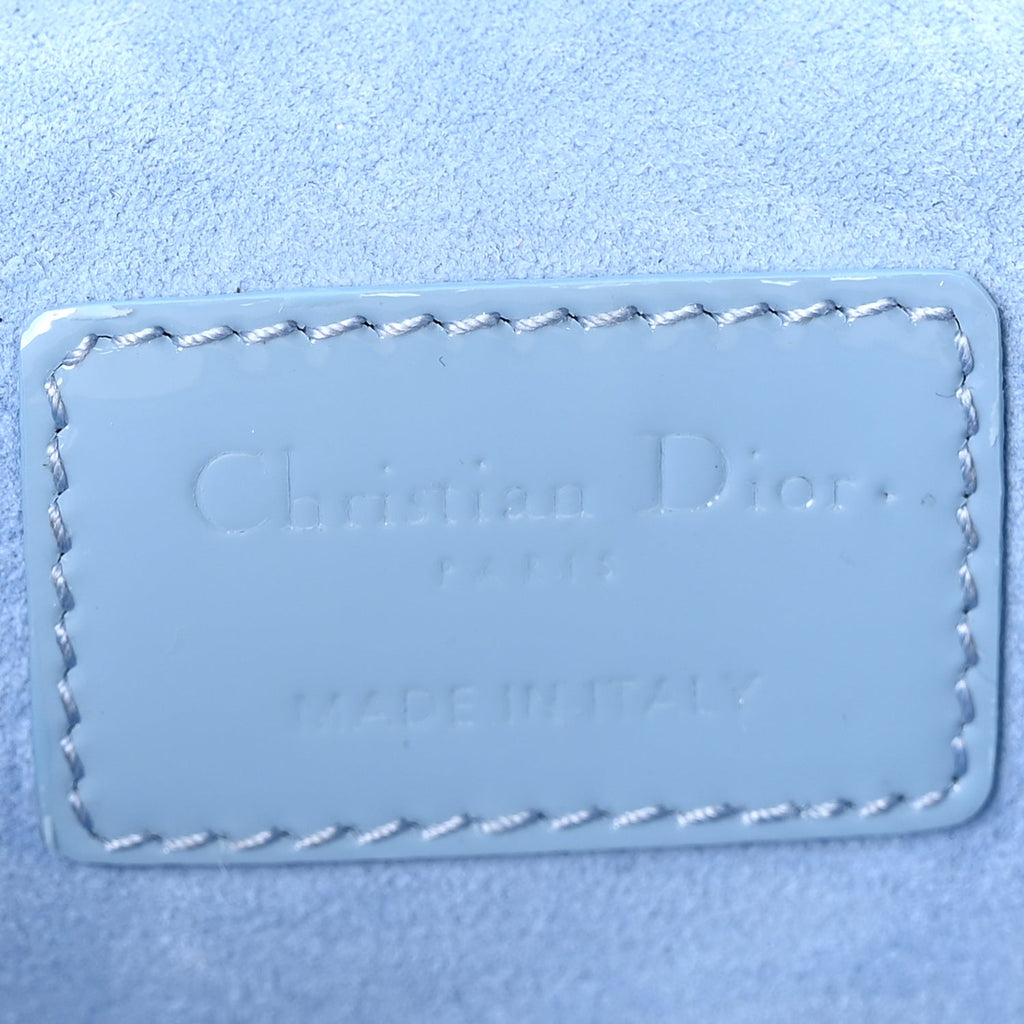 Christian Dior Patent Cannage Micro Vanity Case  Cornflower
