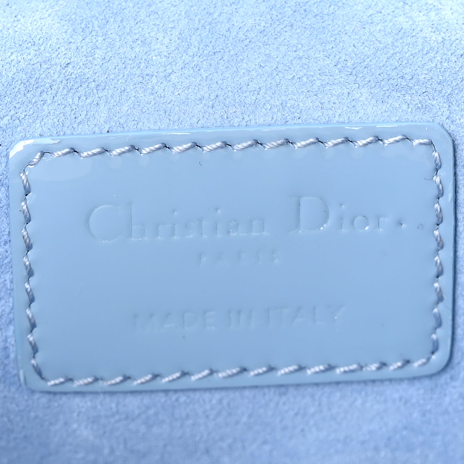 Christian Dior Patent Cannage Micro Vanity Case  Cornflower