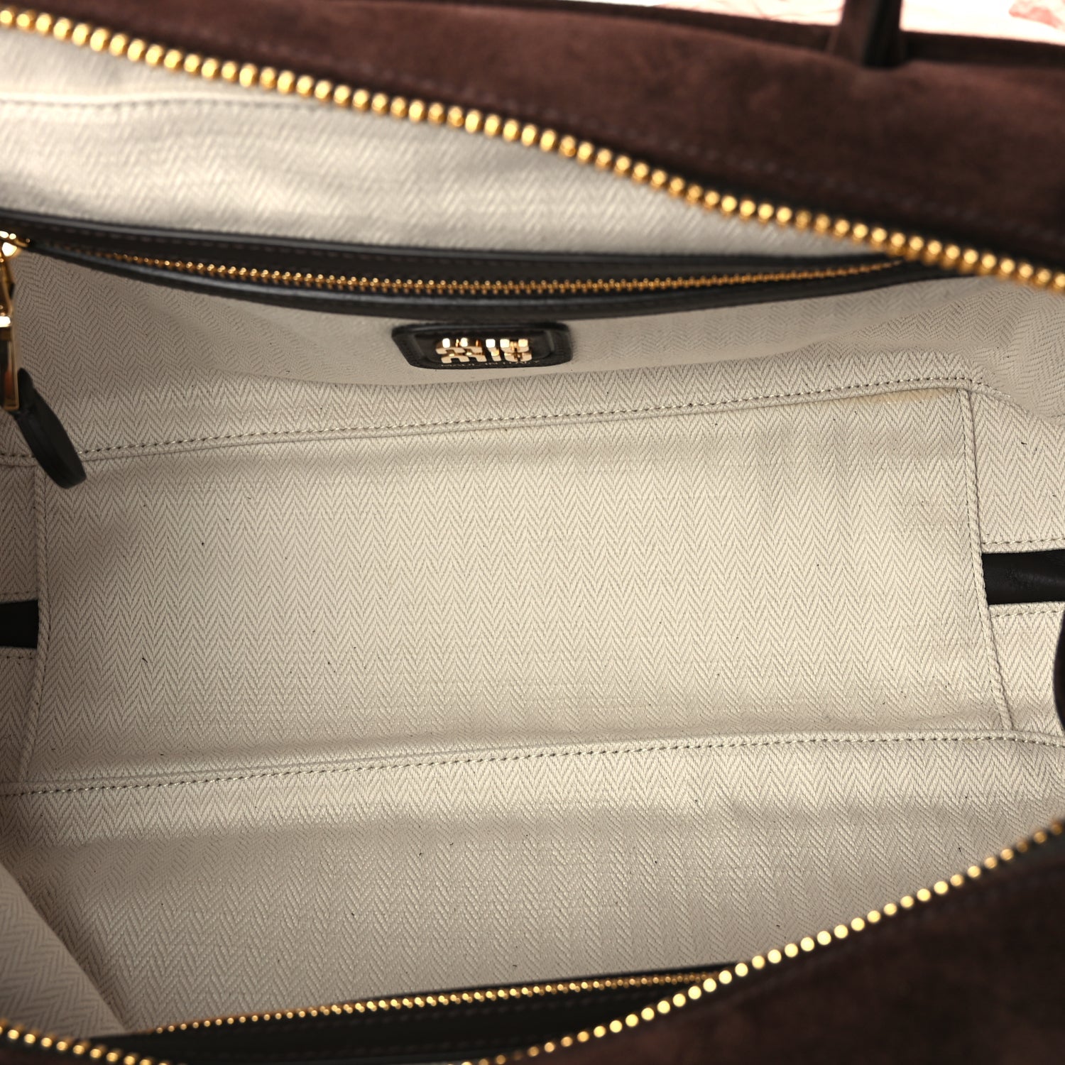 Miu Miu Camoscio Large Beau Top Handle Bag  Moro