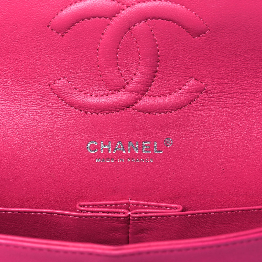 Chanel Patent Quilted Medium Double Flap Pink
