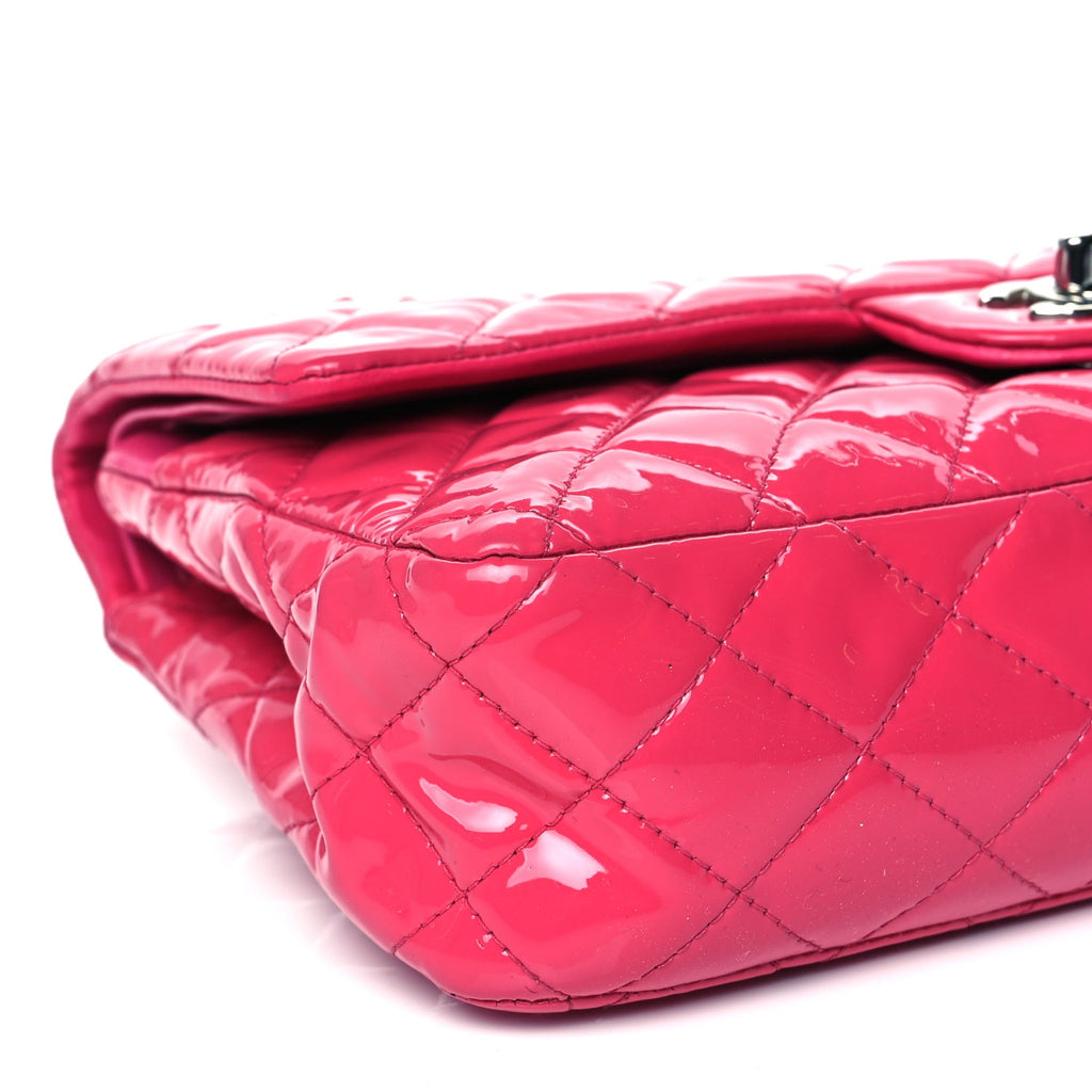 Chanel Patent Quilted Medium Double Flap Pink