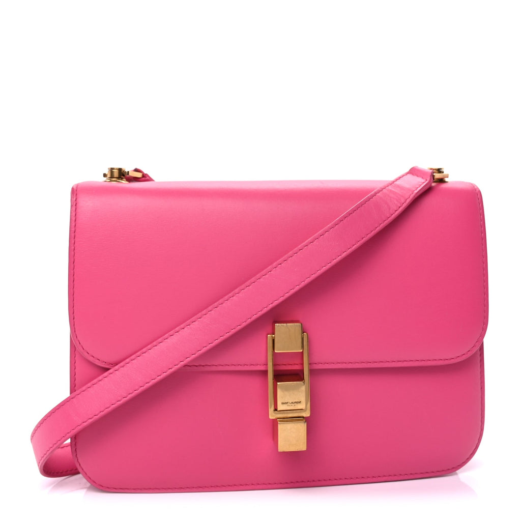 Saint Laurent Smooth Calfskin Le Carre Shoulder Bag  Pink