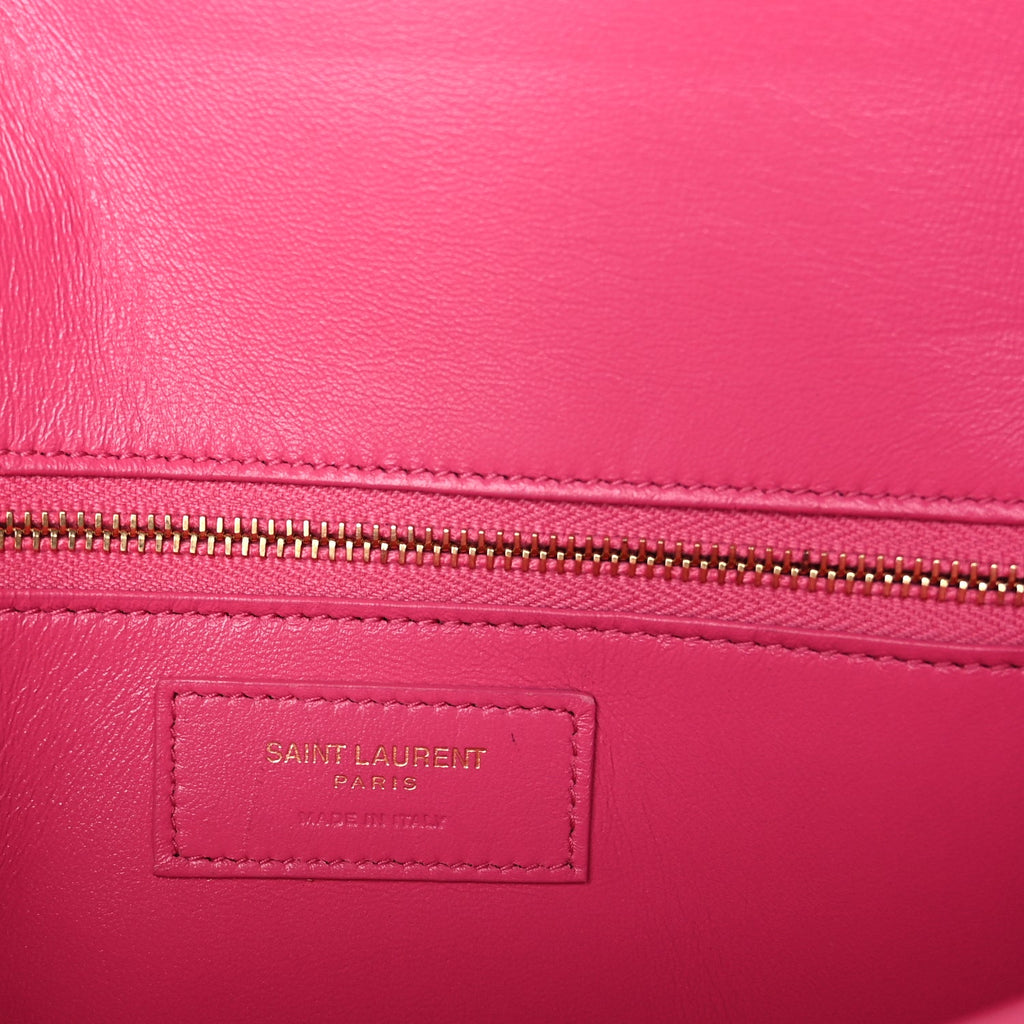 Saint Laurent Smooth Calfskin Le Carre Shoulder Bag  Pink