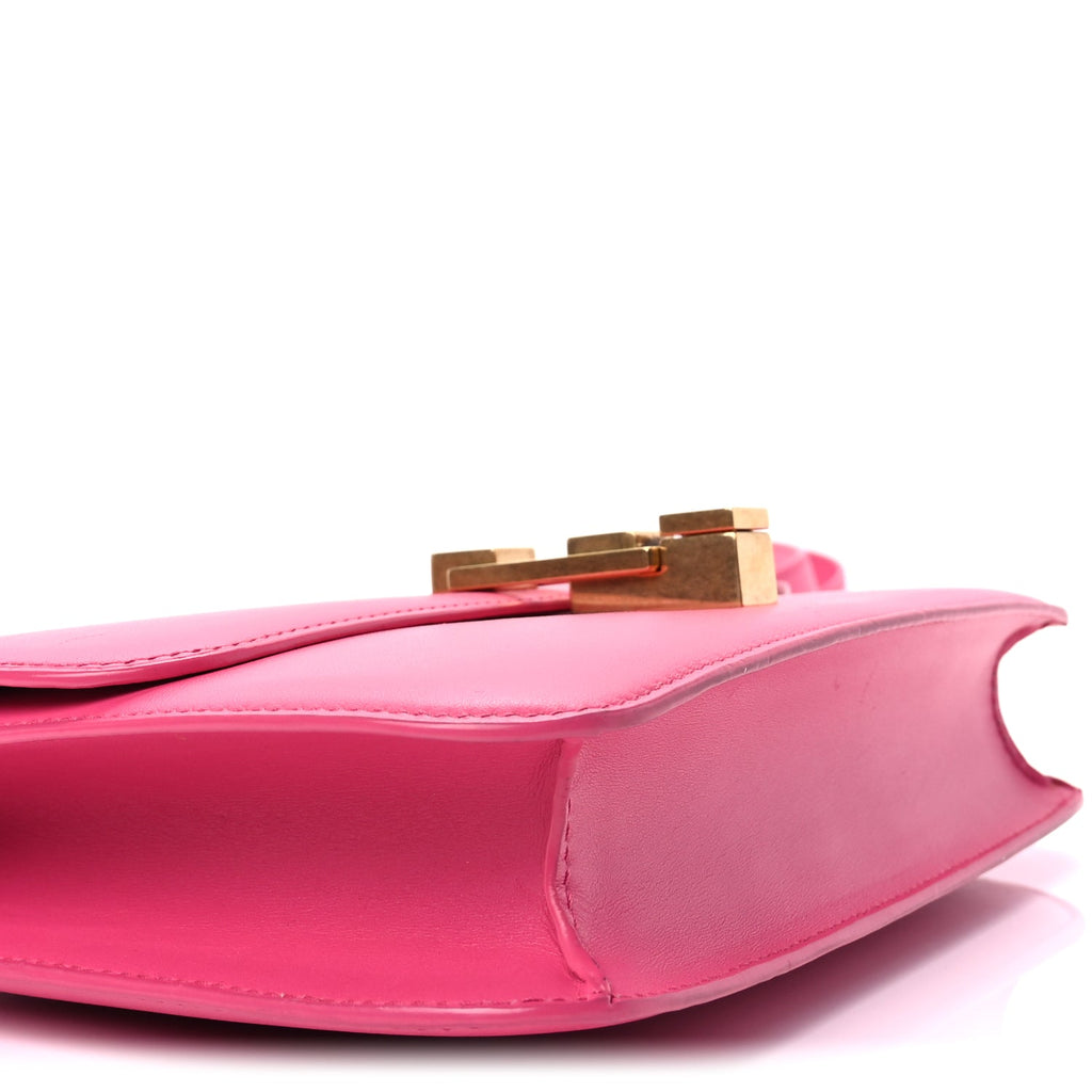 Saint Laurent Smooth Calfskin Le Carre Shoulder Bag  Pink