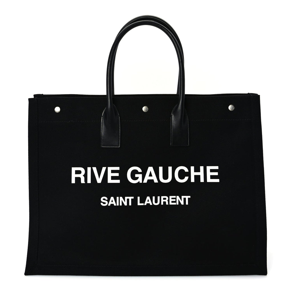 Saint Laurent Linen Calfskin Rive Gauche Tote