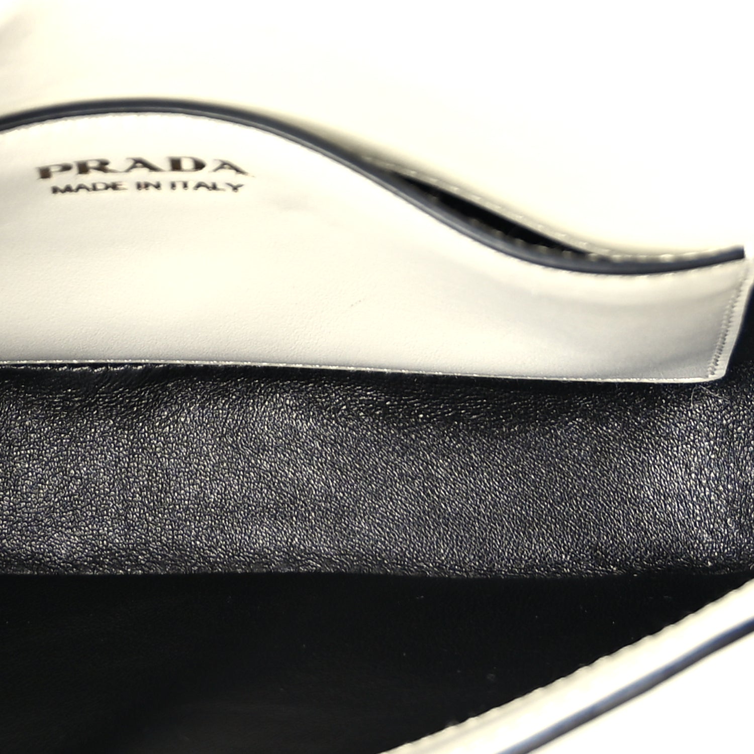 Prada Box Calfskin Triangle Embleme Flap Shoulder Bag  White