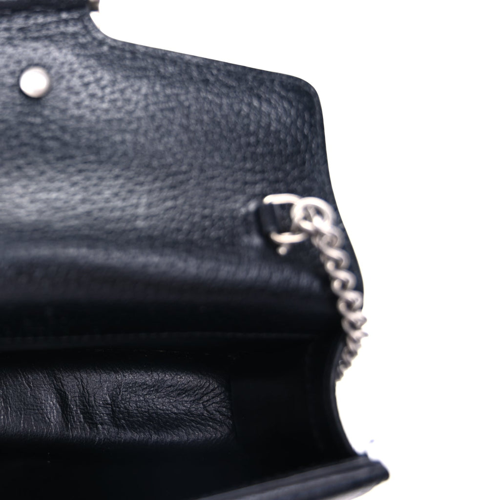 Gucci Jacquard Black Denim GG Monogram Super Mini Dionysus Shoulder Bag Black Ivory