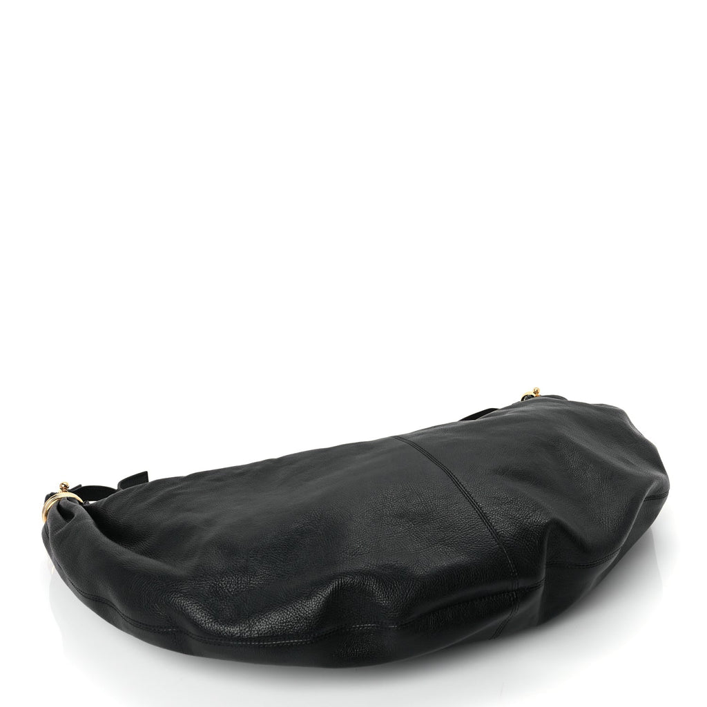 Chloe Grained Calfskin Large Bracelet Hobo Bag Black