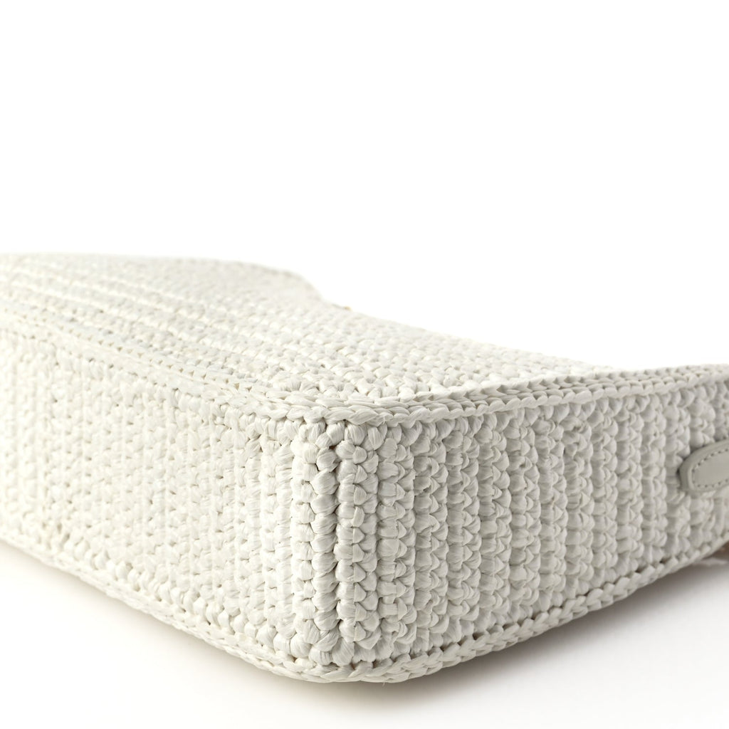 Prada Yarn Raffia Effect Crochet Re-Edition 2005 Shoulder Bag White