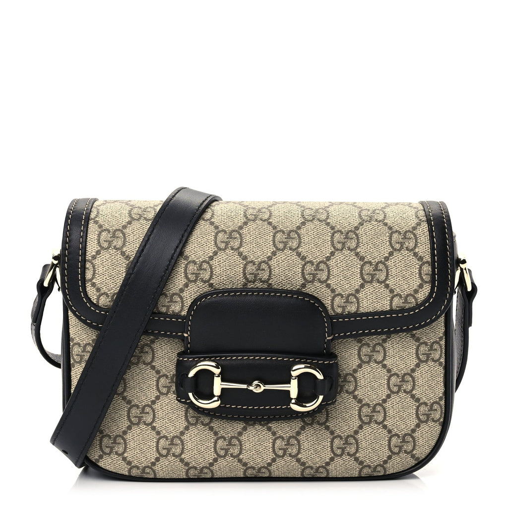 Gucci Supreme Monogram Horsebit 1955 Soft Small Shoulder Bag  GG Supreme Monogram