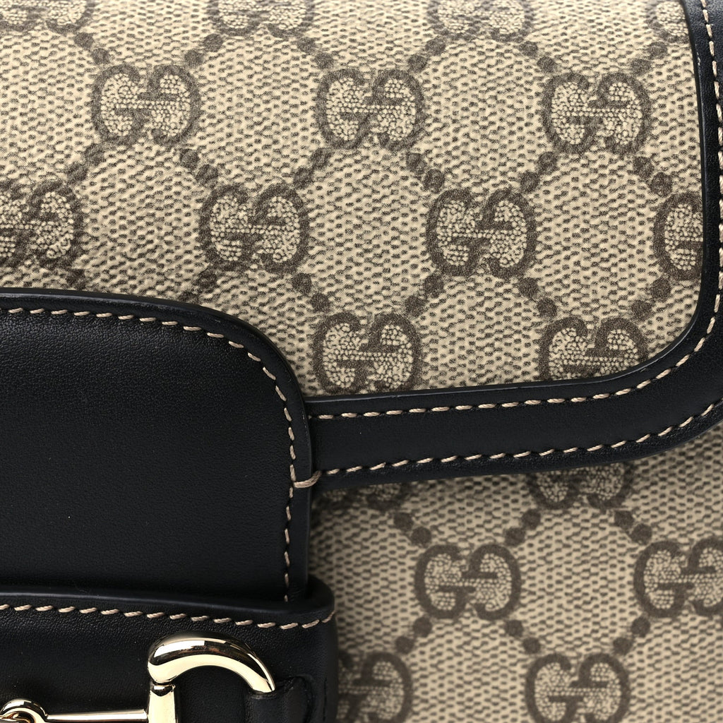 Gucci Supreme Monogram Horsebit 1955 Soft Small Shoulder Bag  GG Supreme Monogram