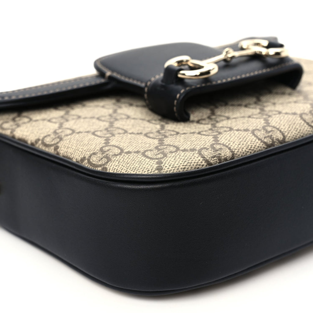 Gucci Supreme Monogram Horsebit 1955 Soft Small Shoulder Bag  GG Supreme Monogram