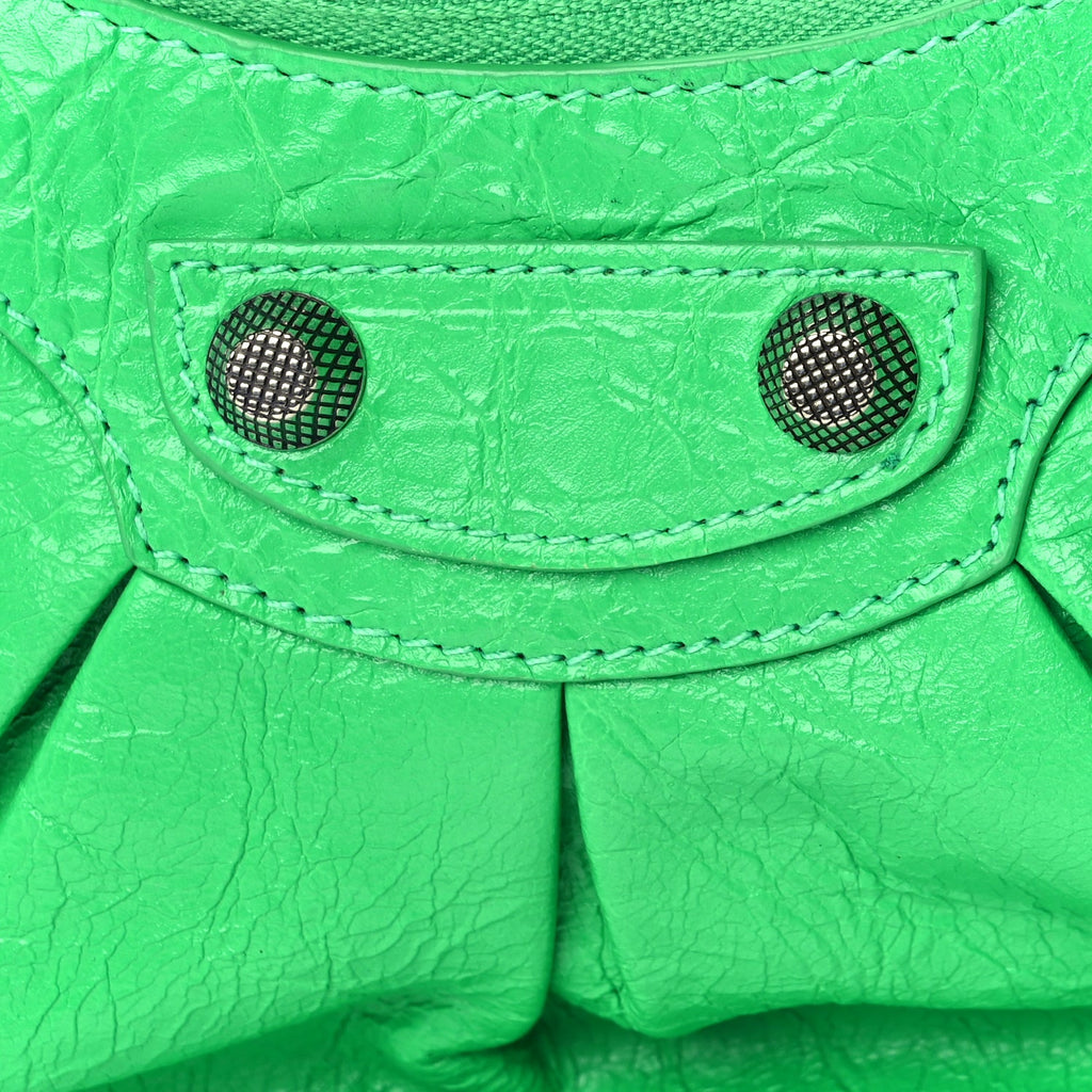 Balenciaga Agneau Arena Le Cagole Shoulder Bag XS Vivid Green