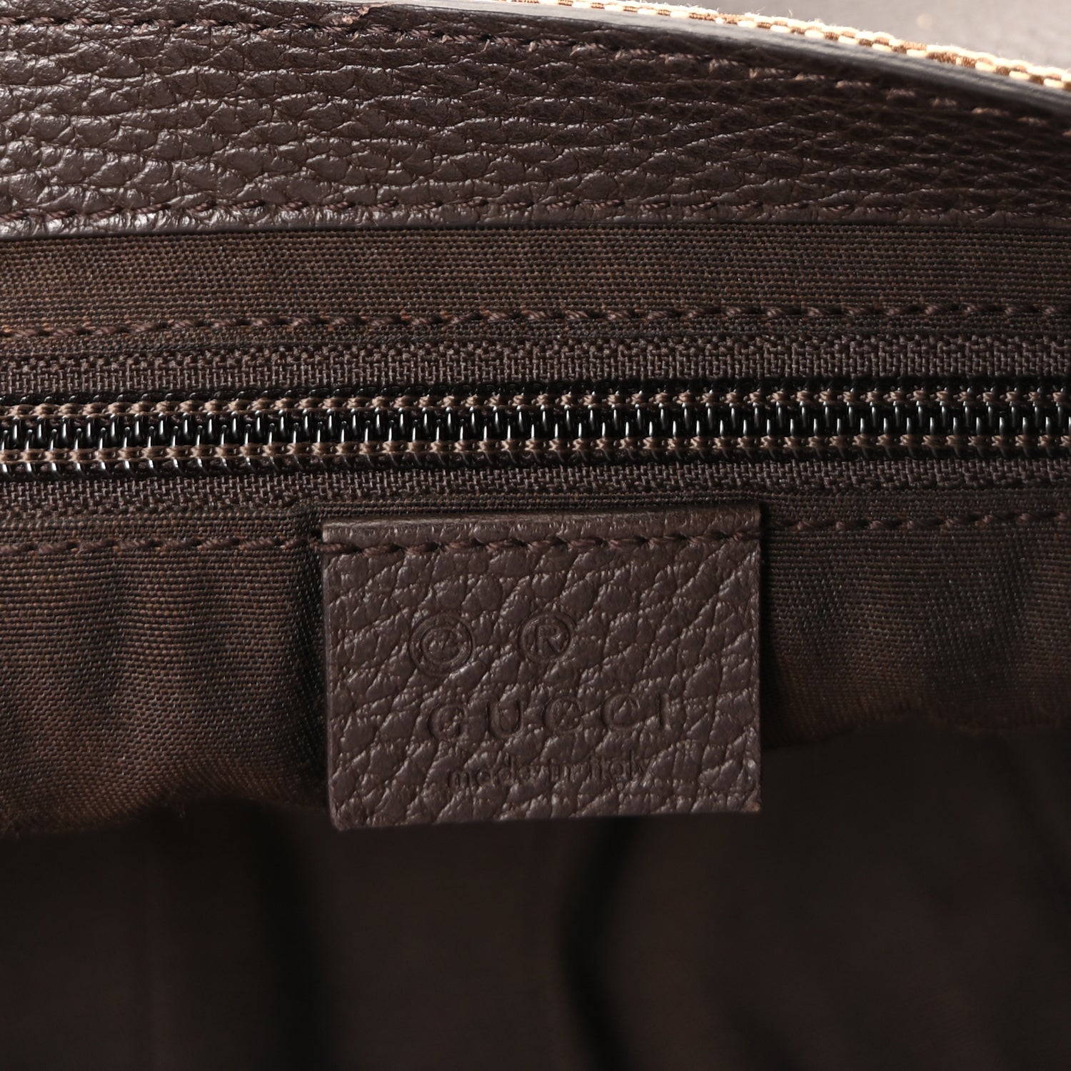 Gucci Monogram Large Flap Messenger Bag  Beige Dark Brown
