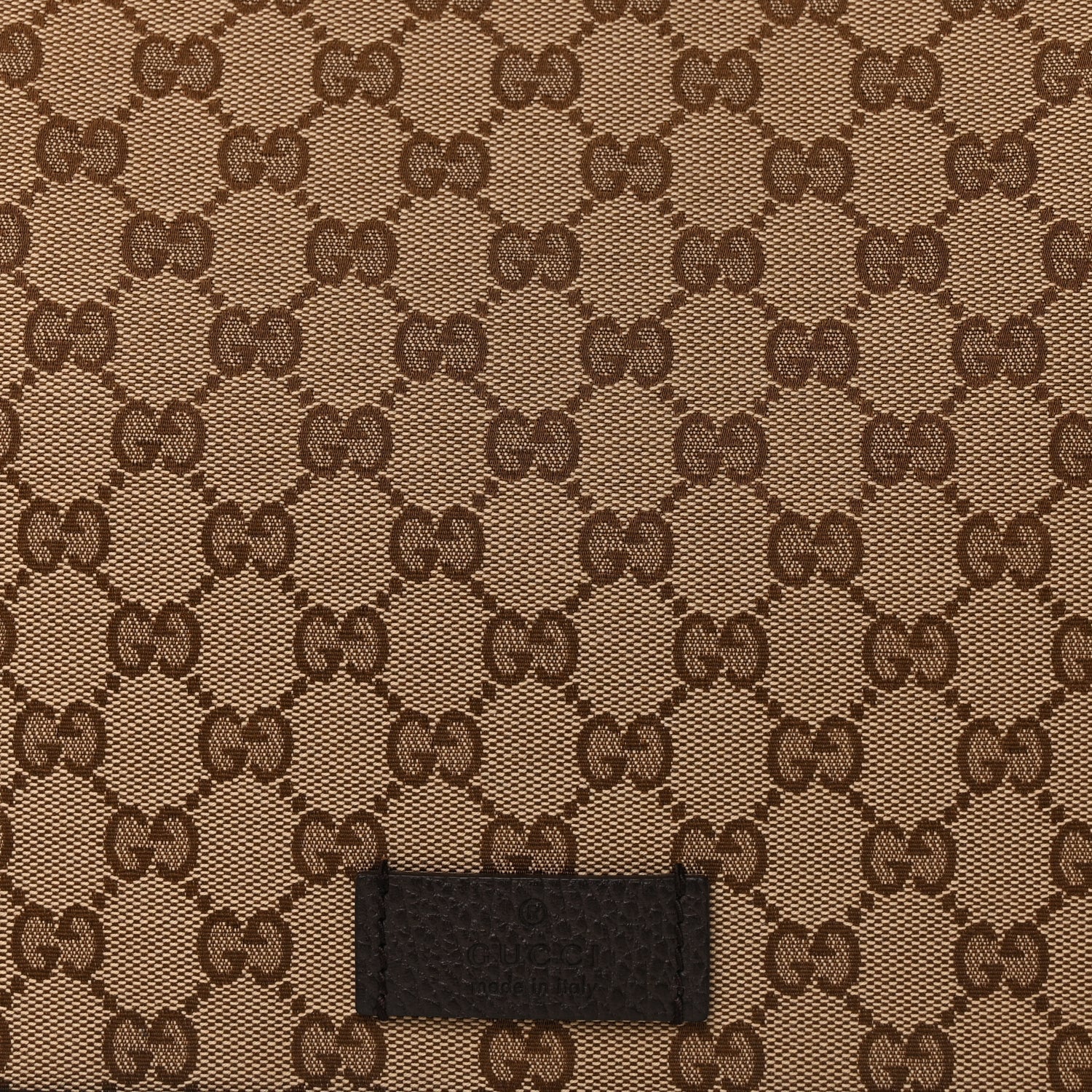 Gucci Monogram Large Flap Messenger Bag  Beige Dark Brown