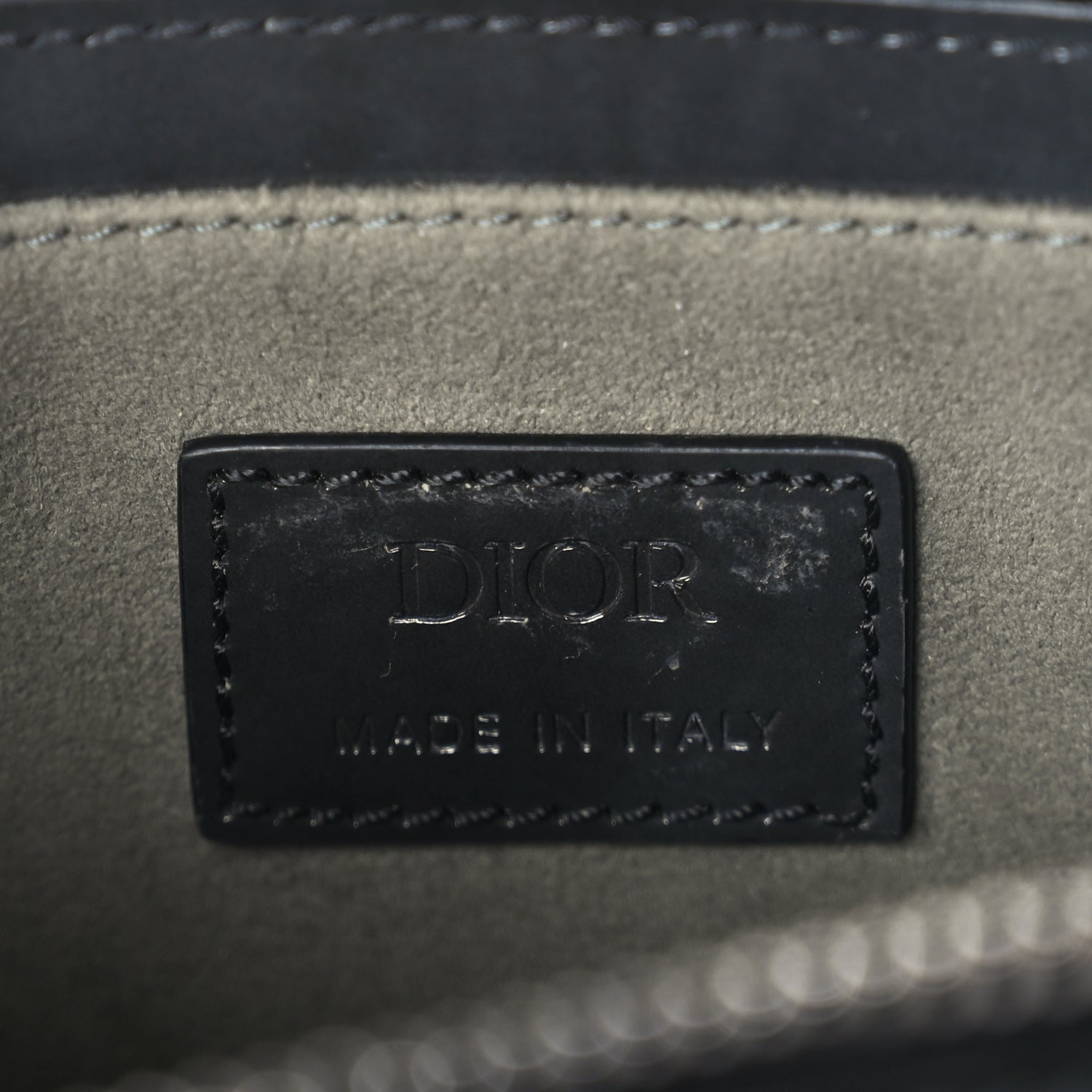 Christian Dior Patent Oblique Embossed Saddle Boxy Bag Black