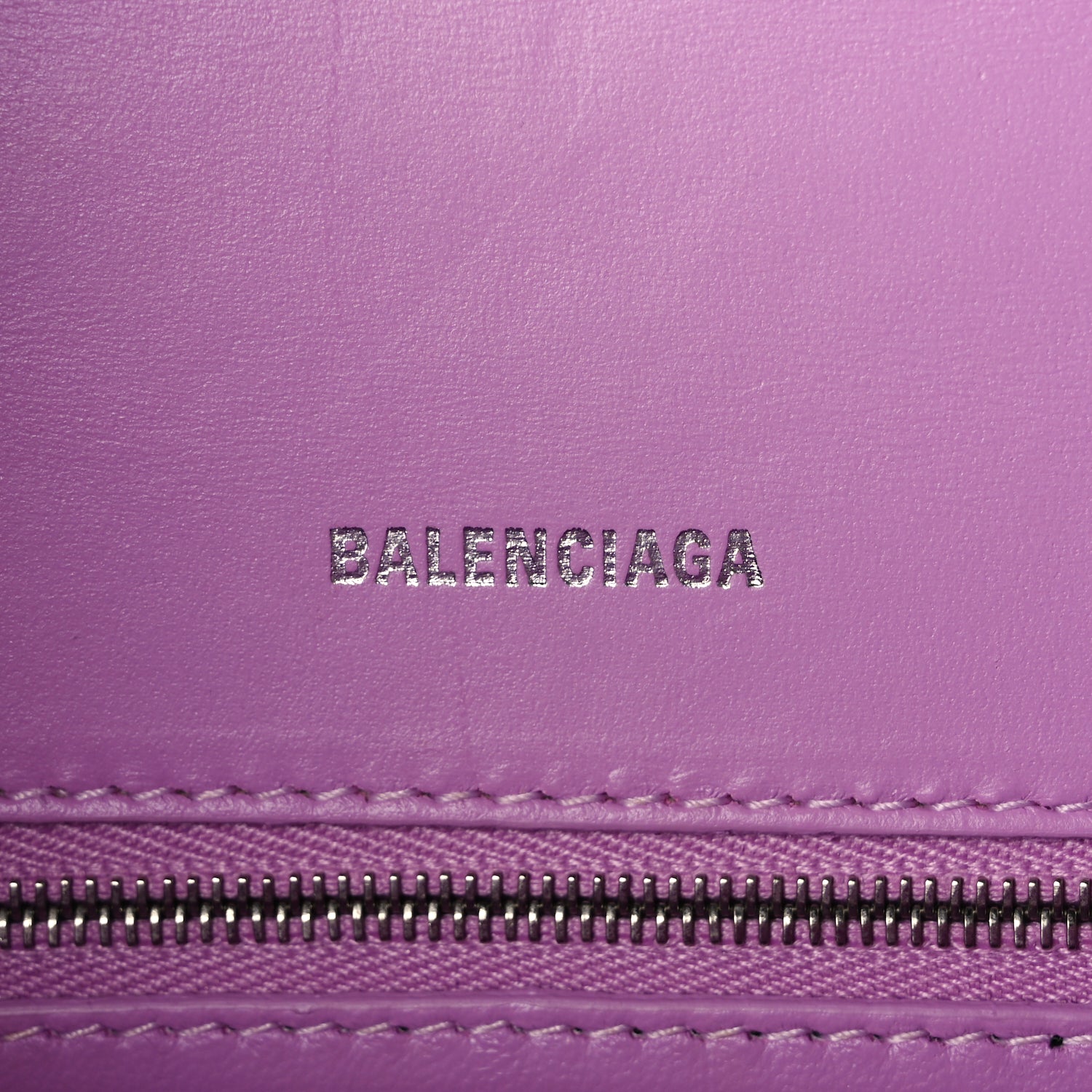 Balenciaga Shiny Box Calfskin Tonal B Small Hourglass Top Handle Bag Lilac