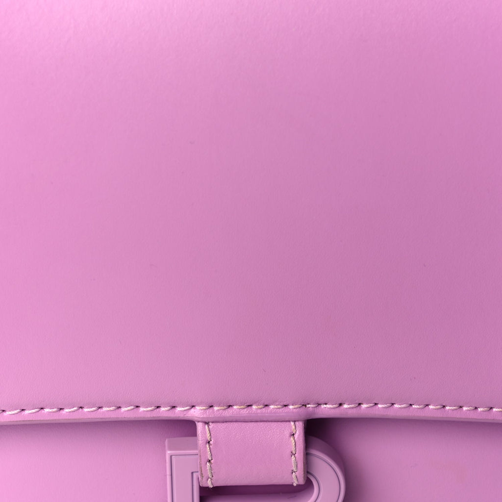 Balenciaga Shiny Box Calfskin Tonal B Small Hourglass Top Handle Bag Lilac