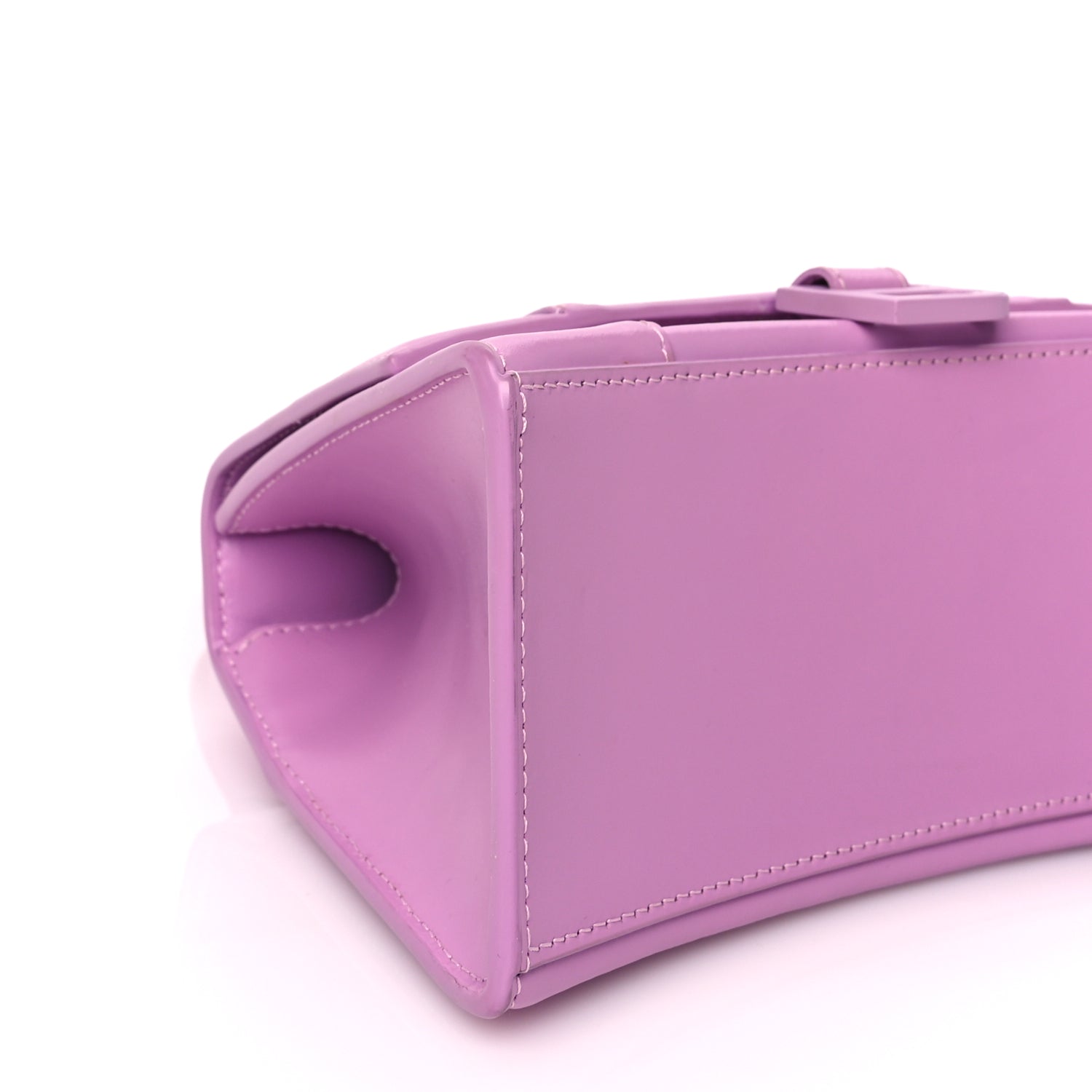 Balenciaga Shiny Box Calfskin Tonal B Small Hourglass Top Handle Bag Lilac
