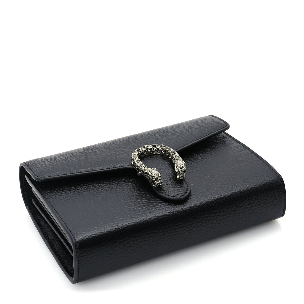 Gucci Calfskin Mini Dionysus Chain Wallet Black