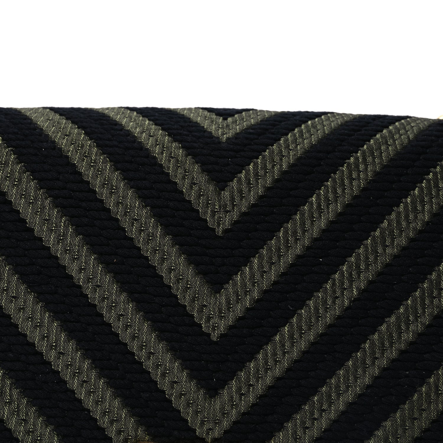Chanel Fabric Chevron Braided Medium Boy Flap Black Dark Green