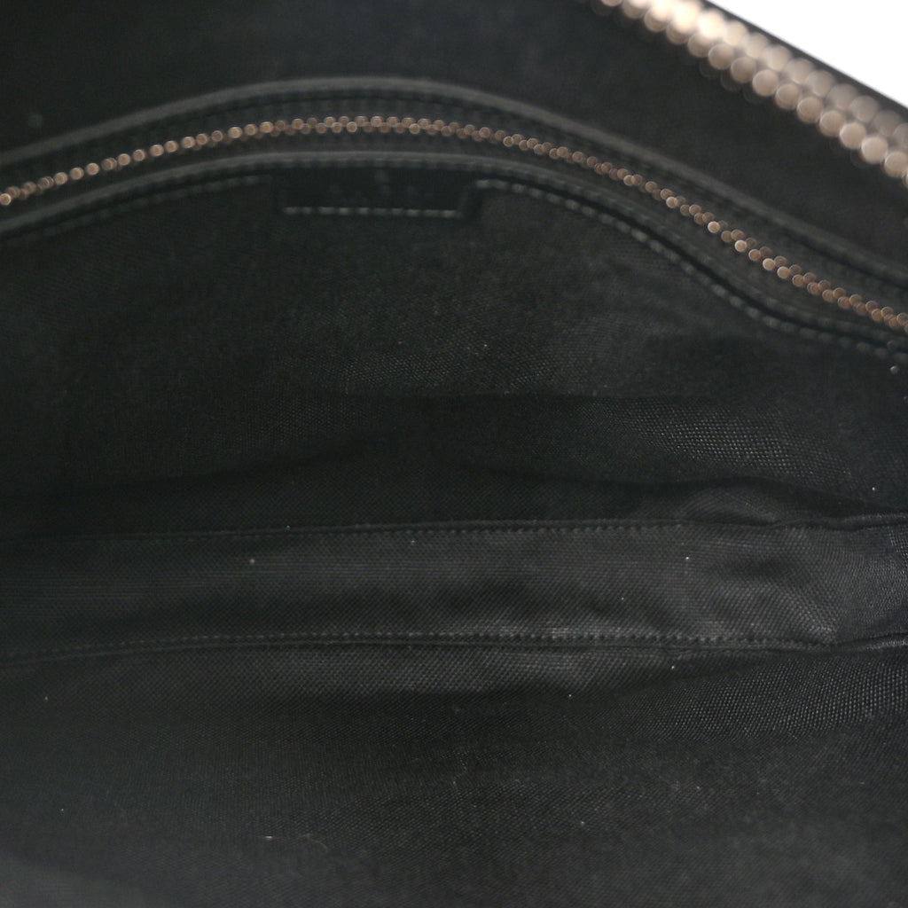 Gucci GG Supreme Monogram Appia Calfskin Web Large Messenger Bag Black Grey