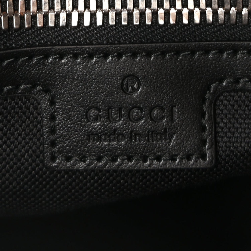 Gucci GG Supreme Monogram Appia Calfskin Web Large Messenger Bag Black Grey