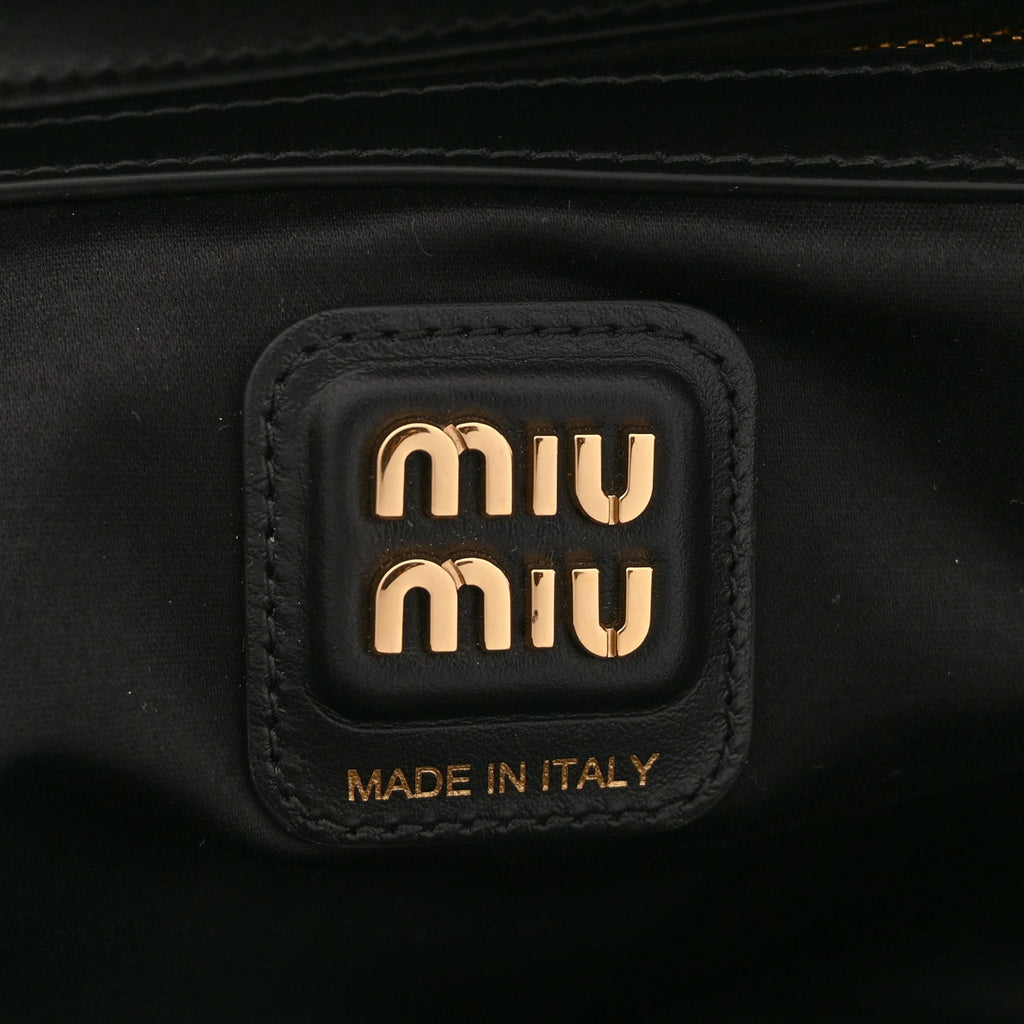 Miu Miu Soft Calf Softy Large Beau Top Handle Bag Black