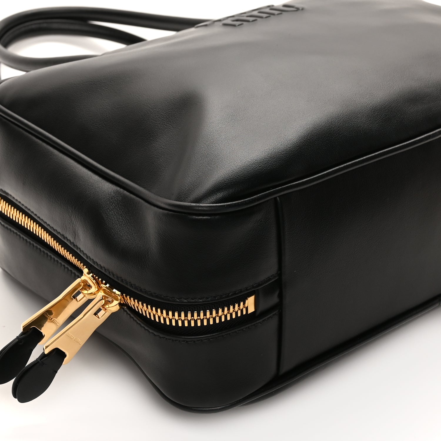 Miu Miu Soft Calf Softy Large Beau Top Handle Bag Black