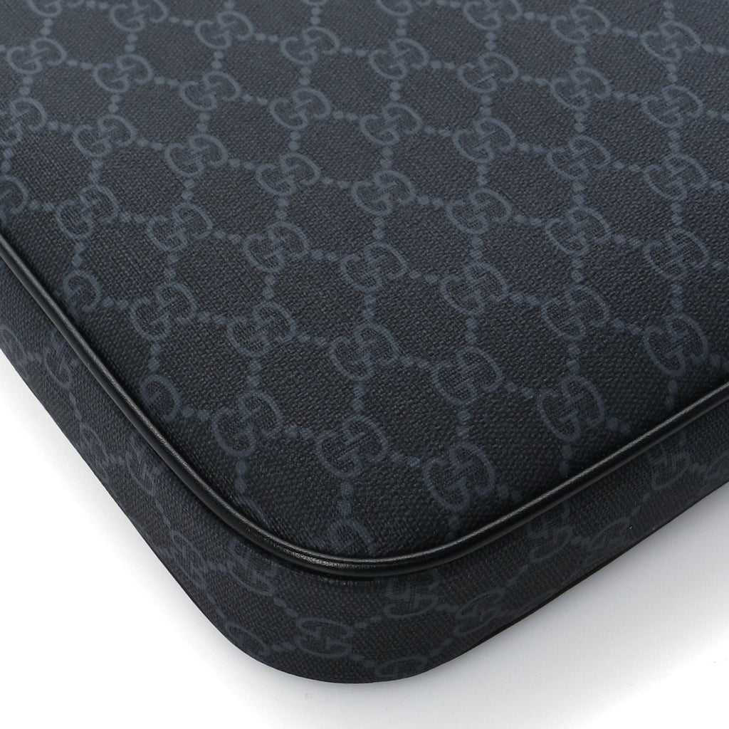 Gucci GG Supreme Monogram Web Messenger Bag  Black/Grey